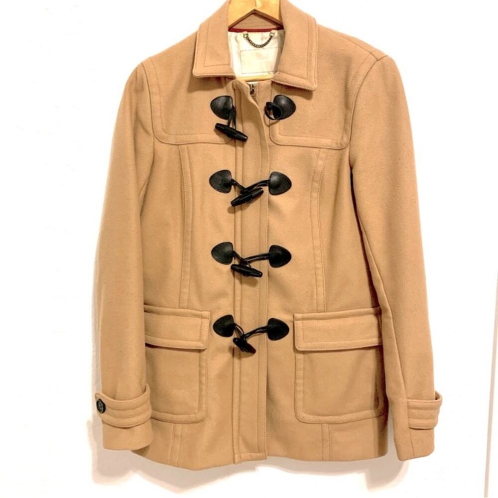 Banana Republic Dark Tan Wool Toggle Coat